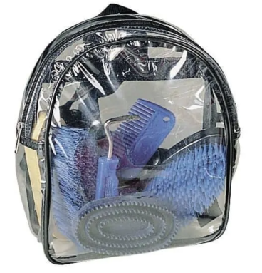 Bolsa de limpieza azul con contenido