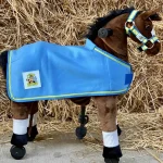 Manta para animales medianos azul con logotipo