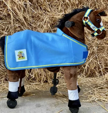 Manta para animales medianos azul con logotipo