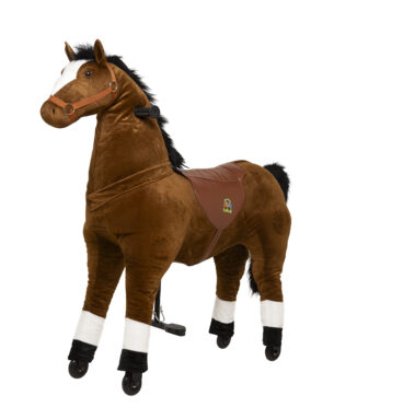 Rijpaard Amadeus (kleur: bruin) – maat XL voor kinderen vanaf 8 jaar en volwassenen langer dan 120 cm | draagvermogen 100 kg
