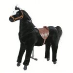 Caballo de montar Black Beauty (color: negro) – talla XL para niños a partir de 8 años y adultos que midan más de 120 cm | capacidad de carga: 100 kg