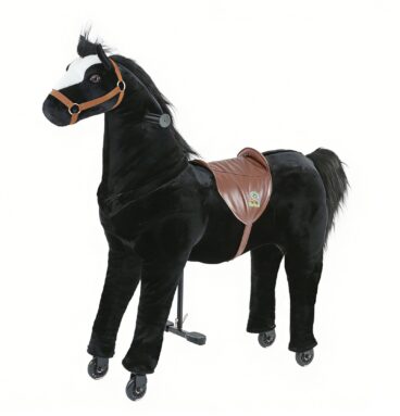 Rijpaard Black Beauty (kleur: zwart) – maat XL voor kinderen vanaf 8 jaar en volwassenen langer dan 120 cm | draagvermogen 100 kg