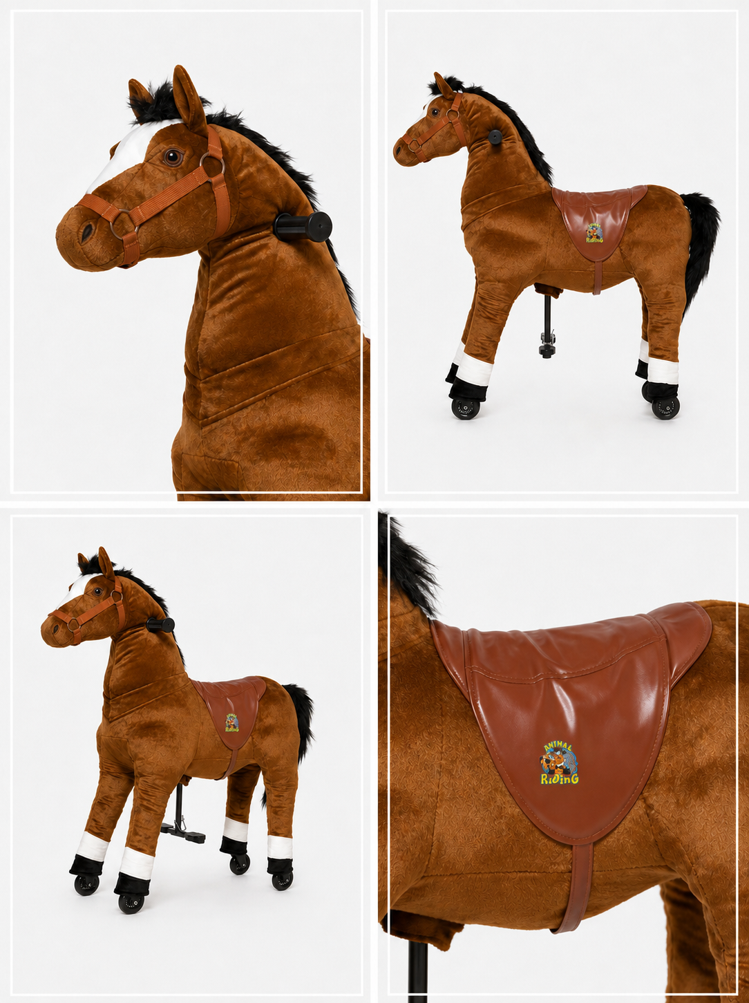 Reitpferd Amadeus (Farbe: braun) – Größe M/L für Kinder von 5 bis 9 Jahren und größer als 110 cm | Tragkraft 80 kg – Bild 7