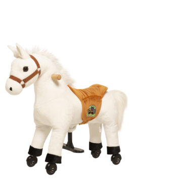 Rijpaard Snowy (kleur: wit) – maat XS voor kinderen van 2-4 jaar en groter dan 83 cm | draagvermogen 40 kg