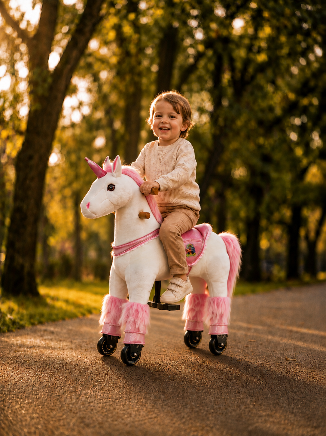 Eenhoorn Melody (Kleur: paars) – Maat XS voor kinderen van 2–4 jaar, lengte >83 cm | Draagvermogen 40 kg - Afbeelding 3