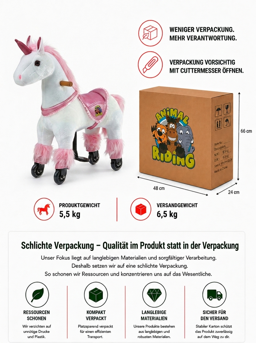Eenhoorn Melody (Kleur: paars) – Maat XS voor kinderen van 2–4 jaar, lengte >83 cm | Draagvermogen 40 kg - Afbeelding 6