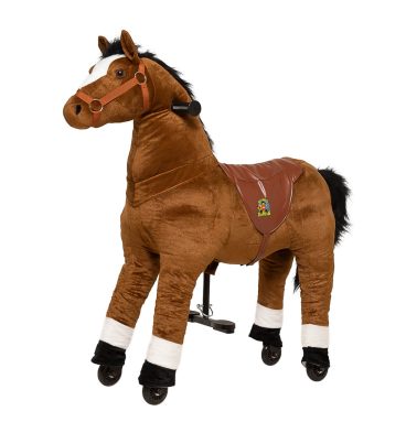 Rijpaard Amadeus (kleur: bruin) – maat M/L voor kinderen van 5-9 jaar en groter >110 cm | draagvermogen 80 kg