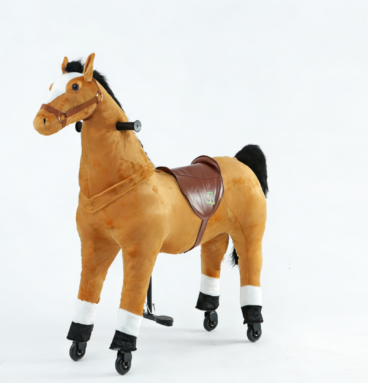 Reitpferd Storm (Farbe: hellbraun) – Größe XL für Kinder ab 8 Jahren und Erwachsene Größer >120cm | Traglast 100kg