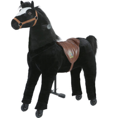 Spielpferd Black Beauty (Farbe: schwarz) – Größe M/L für Kinder ab 5-9 Jahren und Größer >110cm | Traglast 80kg