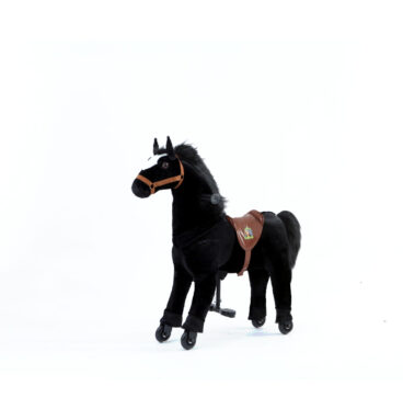 Paard Black Beauty (kleur: zwart) – maat S voor kinderen van 3-5 jaar en groter >100 cm | draagvermogen 55 kg
