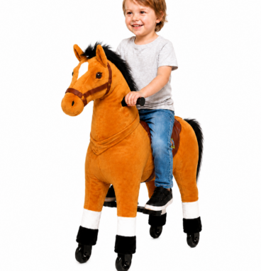 Pferd Storm (Farbe: hellbraun) – Größe S für Kinder ab 3-5 Jahren und Größer >105cm | Traglast 55kg