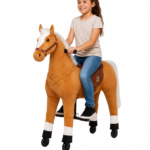 Speelpaard Simba (kleur: lichtbruin) – maat XL voor kinderen vanaf 8 jaar en volwassenen langer dan 120 cm | draagvermogen 100 kg