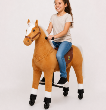 Spielpferd Simba (Farbe: hellbraun) – Größe XL für Kinder ab 8 Jahren und Erwachsene Größer >120cm | Traglast 100kg