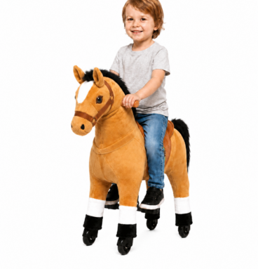 Pferd Storm (Farbe: hellbraun) – Größe XS für Kinder ab 2-4 Jahren und Größer >83cm | Traglast 40kg