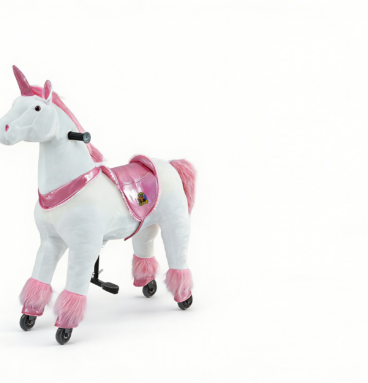 Eenhoorn Melody (kleur: roze) – maat M/L voor kinderen van 5–9 jaar, lichaamslengte >110 cm | draagvermogen 80 kg