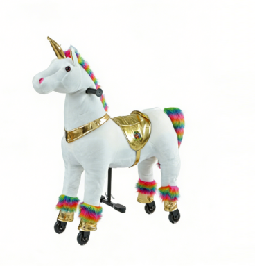 Eenhoorn Rainbow (kleur: regenboog) – maat M/L voor kinderen van 5–9 jaar, lichaamslengte >110 cm | draagvermogen 80 kg