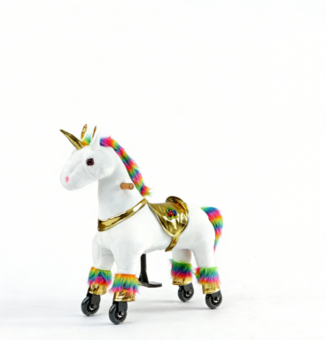 Eenhoorn Rainbow (kleur: regenboog) – maat XS voor kinderen van 2–4 jaar, lichaamslengte >83 cm | draagvermogen 40 kg