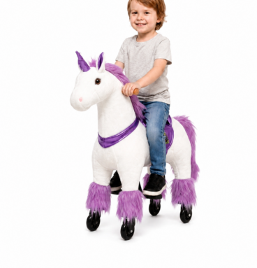 Eenhoorn Purple (kleur: lila) – maat XS voor kinderen van 2–4 jaar, lichaamslengte >83 cm | draagvermogen 40 kg